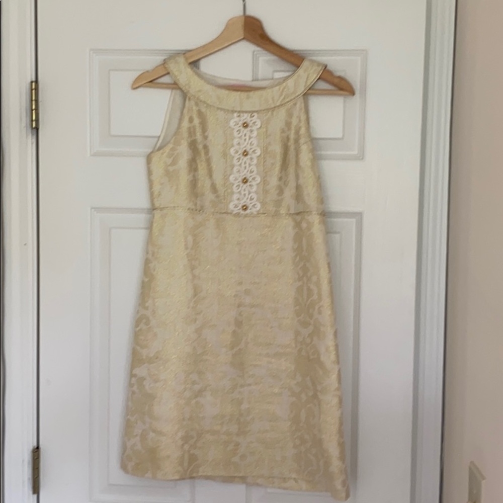 Lily Pulitzer gold & cream dress Size 0